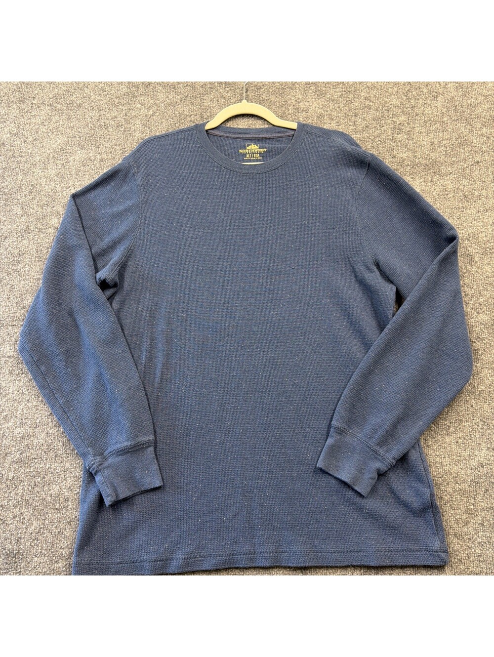 Northwest Territory Men's Blue Solid Waffle Knit Henley Long Sleeve T-Shirt XLT